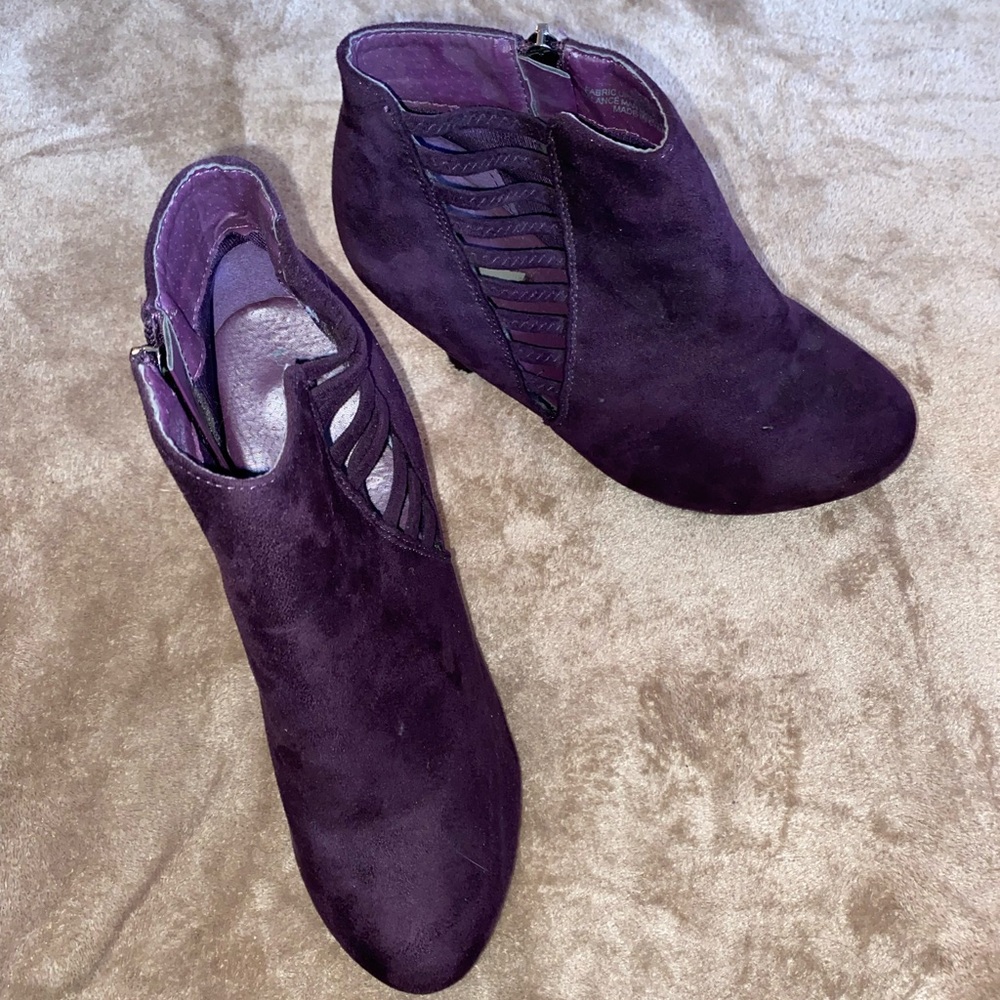 Lane Bryant Purple Suede Boot Heels Size 10w